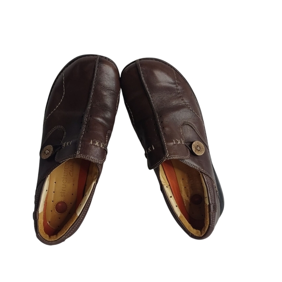 Clarks Unstructured Loafers Shoes Womens Brown Leather Casual Slip-On Sz 7.5M - Picture 5 of 10